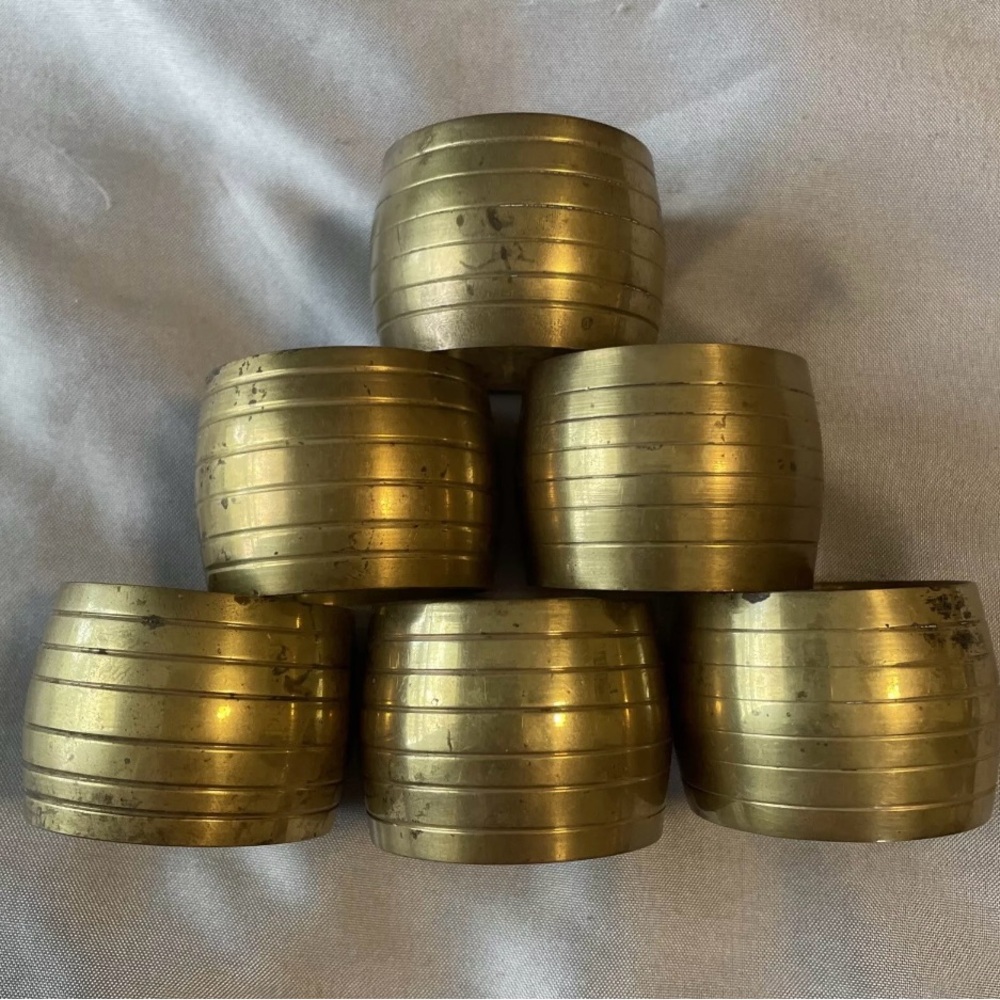 Brass Ring Napkin Holders 6 Made In India